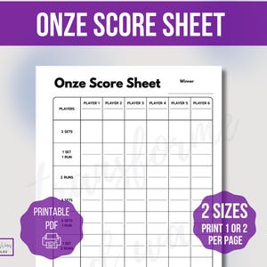 Onze スコアシート テンプレート、印刷可能な Onze スコアシート、Onze ゲーム スコアシート、印刷可能な Onze スコア カード、女の子向けゲーム ナイト、家族向けゲーム ナイト