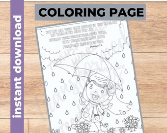 Bible Verse Coloring page | Printable | Instant Download PDF | Psalm Coloring| Christian Coloring page |  Religious | Sunday School | Adult