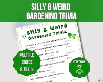 Printable Silly & Weird Gardening Trivia Game, Pub Trivia, Nature and Plant Quiz, Icebreaker Activities for Your Garden Party