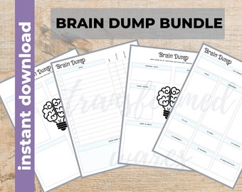 Brain Dump Bundle Printable | Daily Thought Organizer | PDF Instant Download | Daily planner printable | Daily Thought Printable