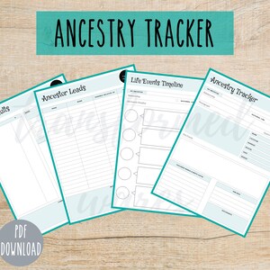 Ancestry Tracker Genealogy Tracker Ancestry Planner Genealogy Printable Family History Sheet Instant Download image 2