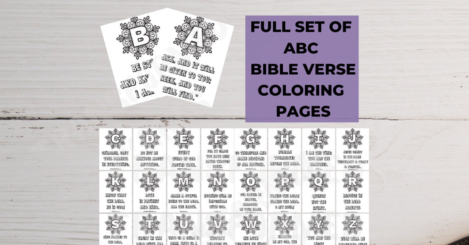 ABC Bible Verse Coloring Pages| Scripture Coloring Page| Bible Verse ...