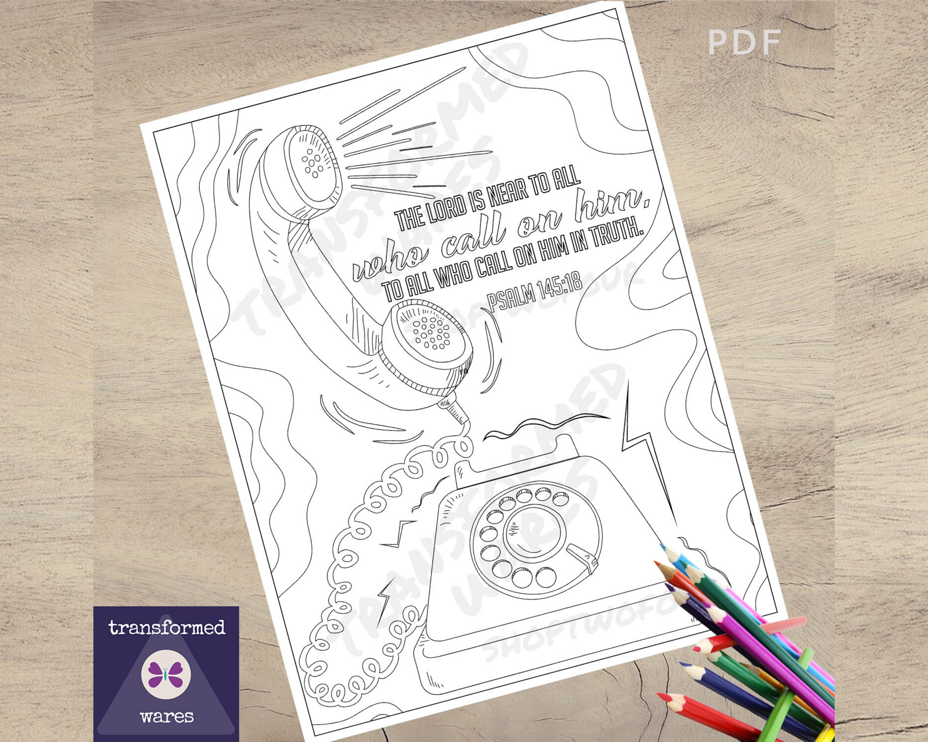 Bible Verse Coloring page Printable Instant Download PDF | Etsy