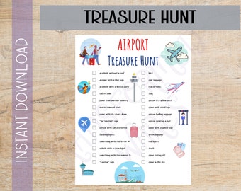 Printable Airport Scavenger Hunt, Kids Treasure Hunt, Travel Games for ...