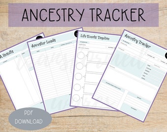 Ancestry Tracker | Genealogy Tracker | Ancestry Planner | Genealogy Printable | Family History Sheet | Instant Download