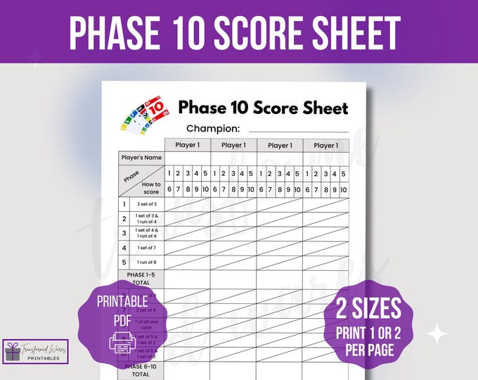 Phase 10 Karten Zum Ausdrucken
