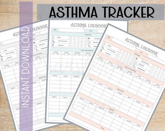 Asthma Tracker | Asthma Log | Respiratory Illness Log | Symptom Log | Chronic Illness |  Health Journal | Planner Printable | PDF Download