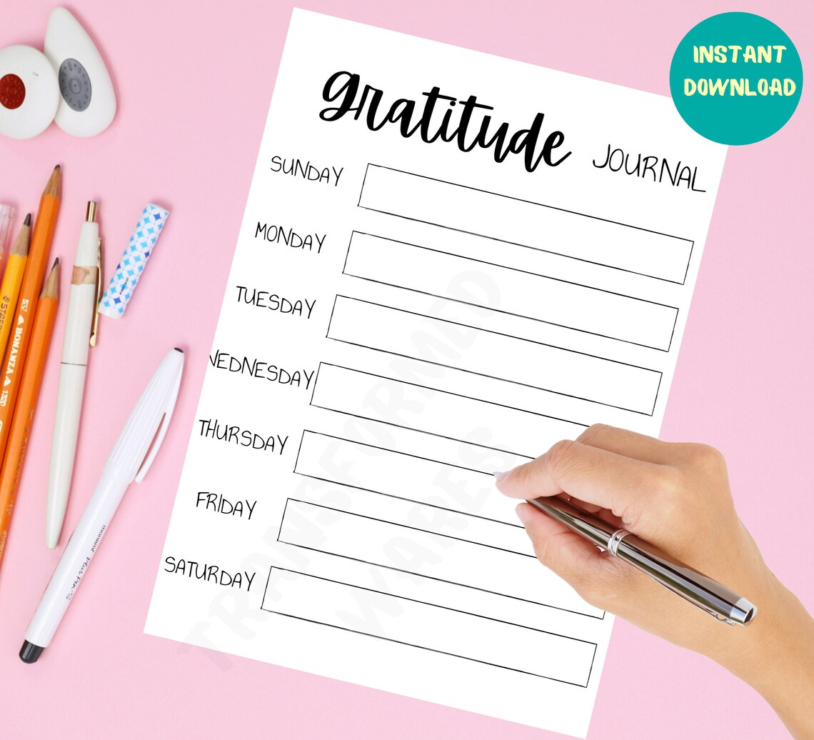 Gratitude Journal Printable Minimalist Thankfulness Etsy Gratitude Journal Printable Minimalist Thankfulness Etsy