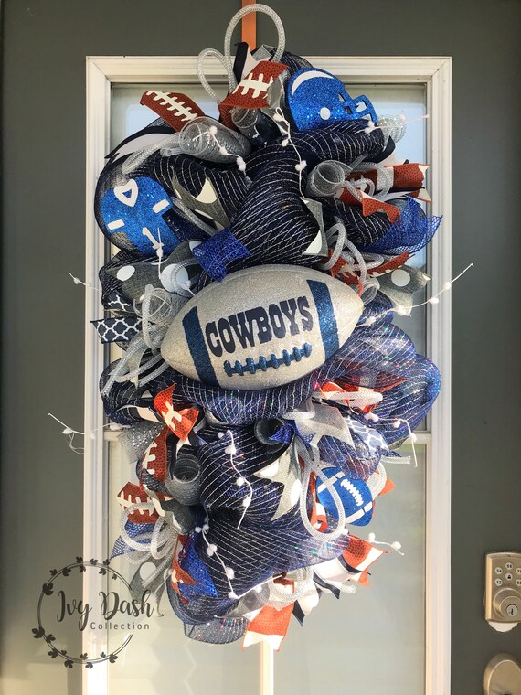 Dallas Cowboy Wreath Dallas Football Wreath Football Wreath Etsy