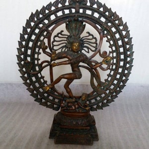 Shiva statue.Hindu Dancing Shiva Statue hand made in Nepal with  bronze large size .Hinduism.Remove Obstacles