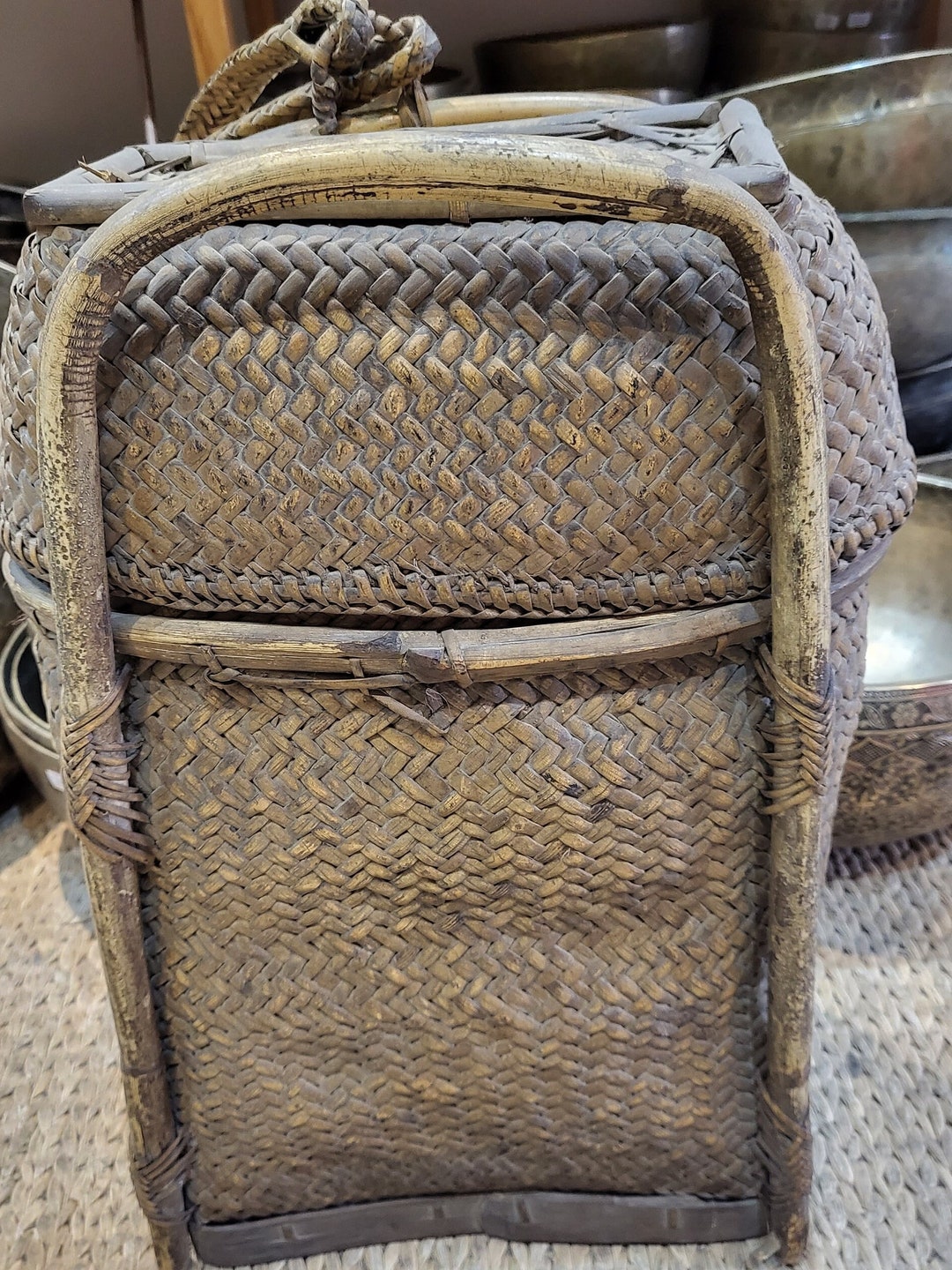 Himalayan Vintage Bamboo Basket. Original Basket From Etsy