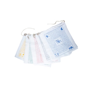 Ecofriendly Tibetan Lungta. Prayer Flags.White Horse. White cotton prayer flags. Good fortune prayer flags . Biodegradable prayer flags