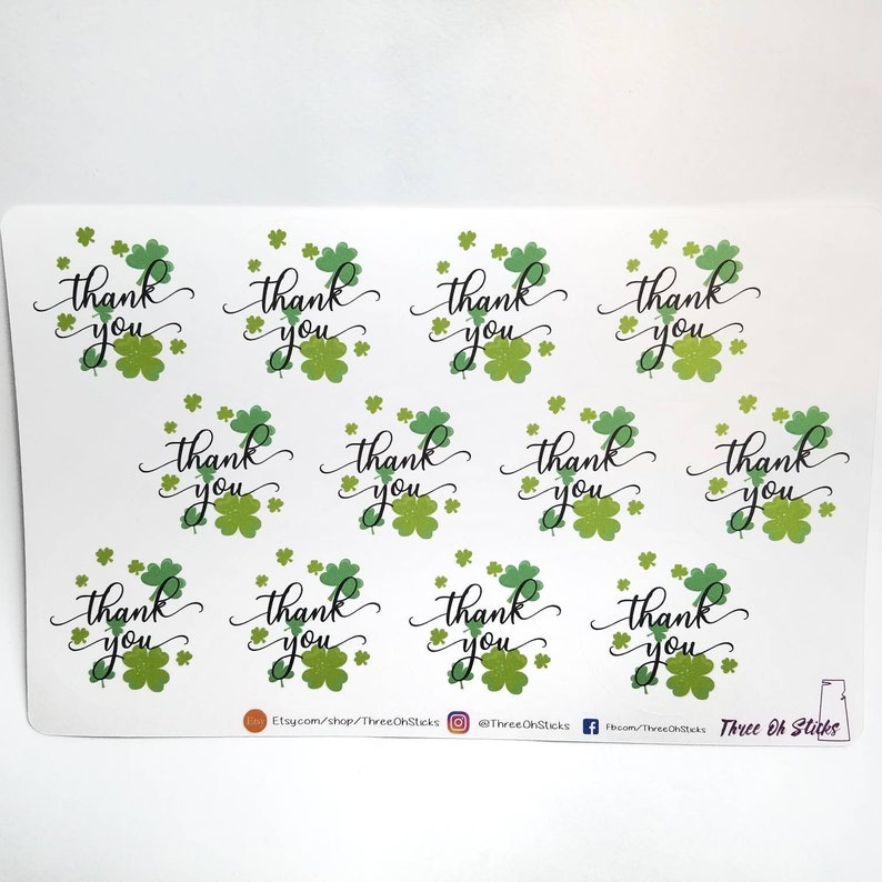 St Labels Thank You Clovers Happy Mail Patrick/'s Day Stickers