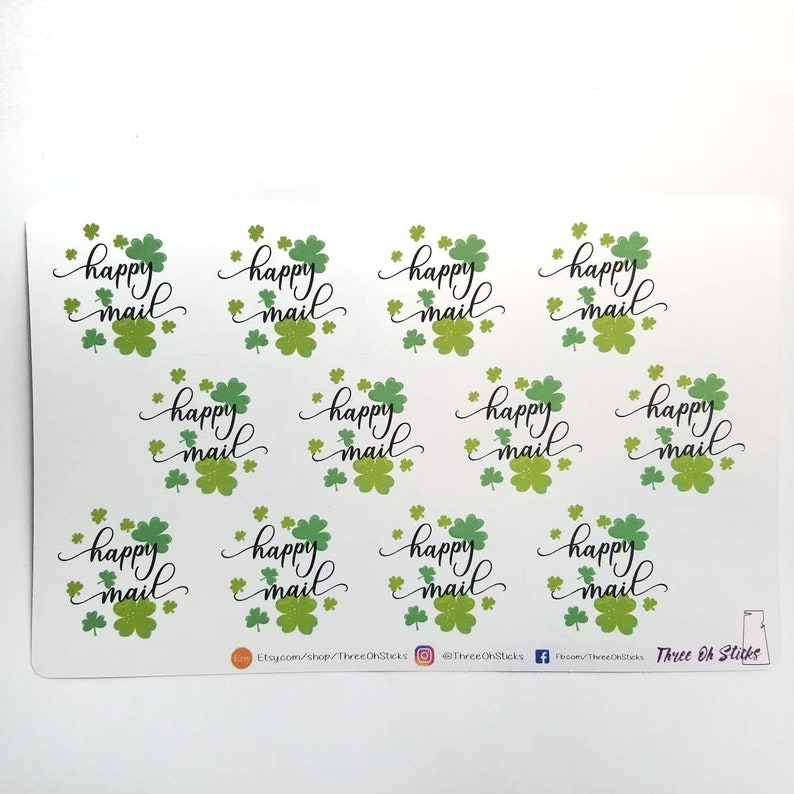 St Labels Thank You Clovers Happy Mail Patrick/'s Day Stickers