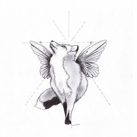 Winged Fox Fantasy Art Print Fox Woodland Creature Poster Cottage Core  Forest Critter Angel Wings Whimsical Dreamy - Etsy