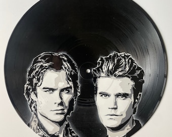 Damon and Stefan Vinyl Record Art