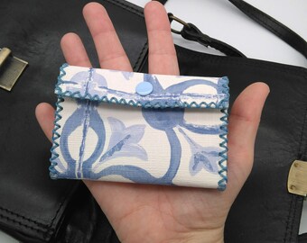 Recycled wallet / Blue wallet / Handmade wallet / Small wallet / Original wallet / Card holder wallet / Unisex wallet