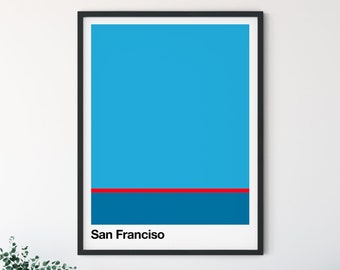 San FranciscoCity Stripes Poster for graphic design, minimal art and geometry lovers, gift idea, house warming