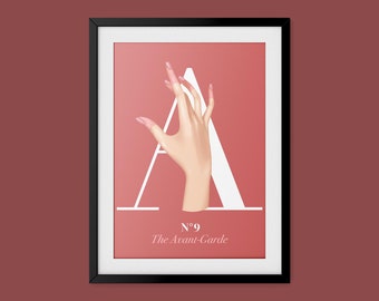 Hand of female trend setter limited edition illustration print, gift idea, house warming