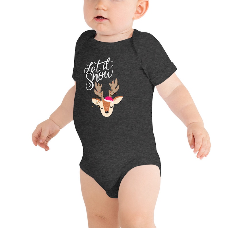 Let it snow Baby Bodysuit Christmas Reindeer Baby one piece