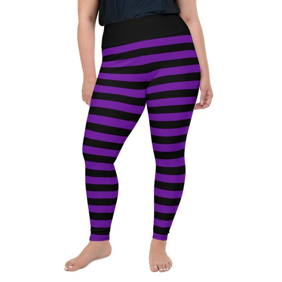 Schwarze und lila Streifen Plus Größe Leggings 2XL 3XL | Etsy