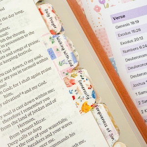 Fruit of the Spirit Prayer Bible Topical Tabs in Floral Farmhouse Patchwork