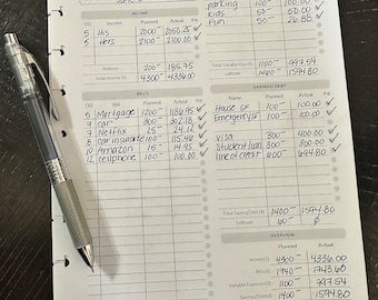 Minimalistic Printable Paycheck Budget Tracker - Letter size