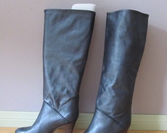 Vintage BANDOLINO Metallic Leather Boots Size 7N Italy