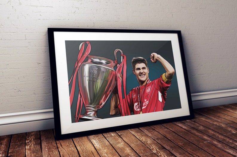 STEVEN GERRARD CANVAS PAINTING WALL ART PRINT POSTER PHOTO CHAMPIONS LEAGUE 2005
