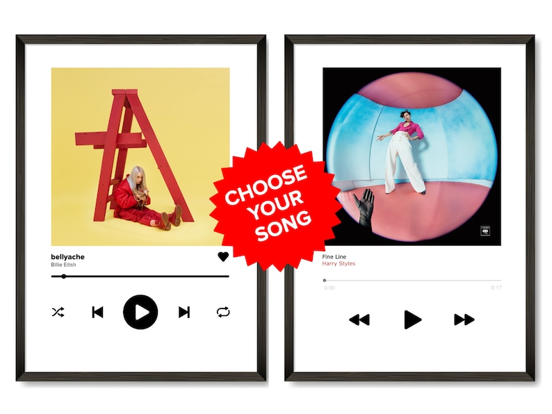 Music Poster Choose Your Song Apple Music Poster Spotify | Etsy