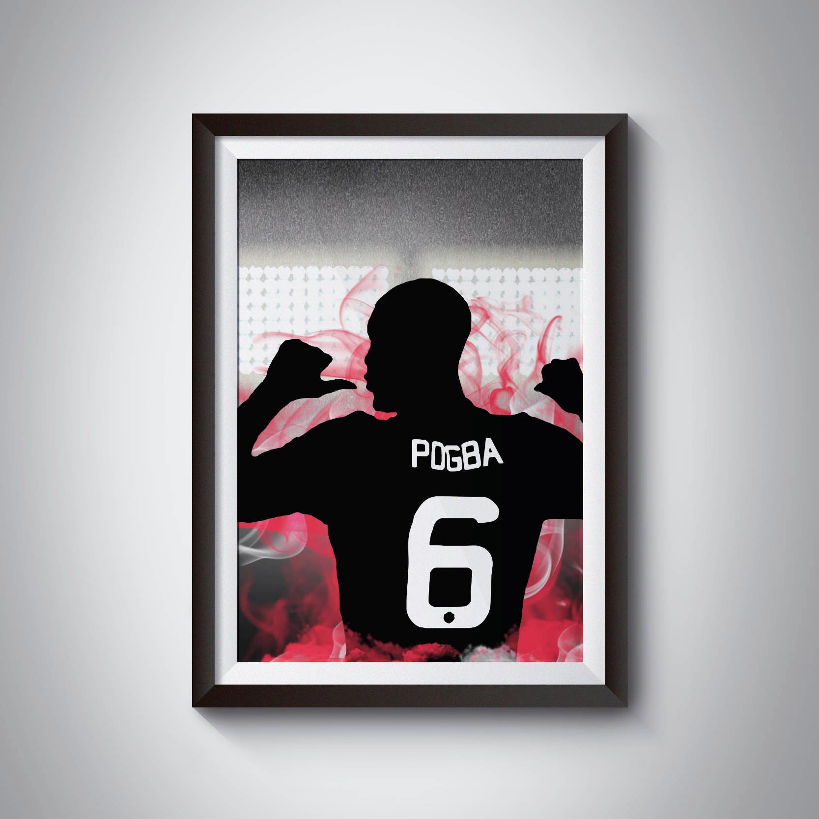 Paul Pogba Football Print Manchester United Poster Etsy