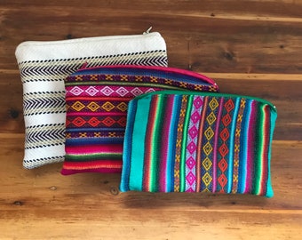 ethnic zipper pouch, aguayo make up bag, indigenous bag, Bolivia zipper bag, unique pencil pouch, galentine, travel pouch, gift for her