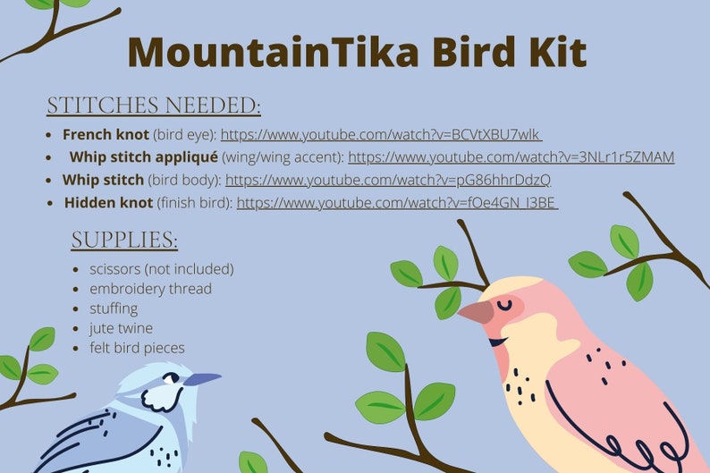 DIY felt bird kit, mother daughter craft kit, make your own bird kit, adult craft kit, baby shower craft kit image 3