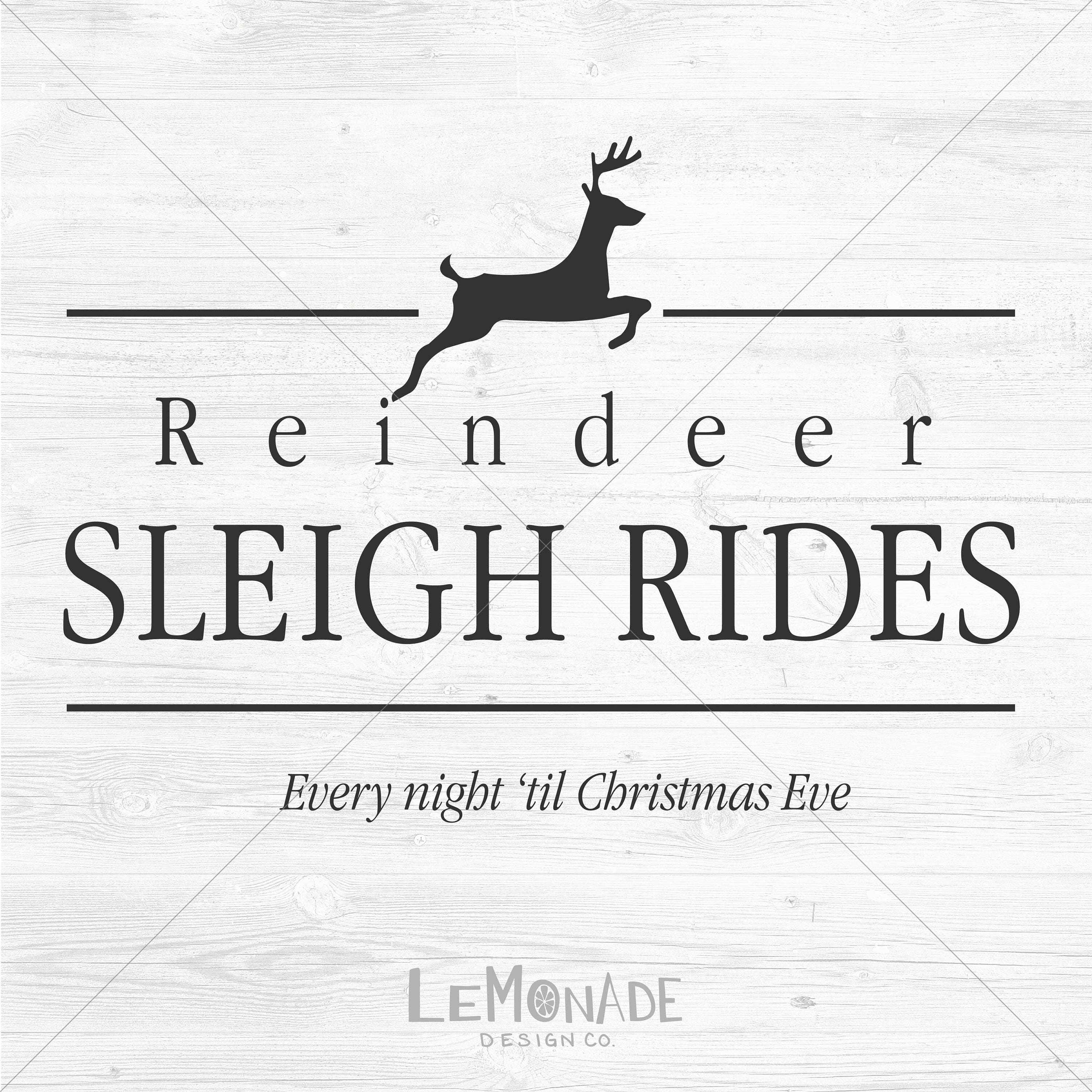 Reindeer Sleigh Rides SVG Cutting File Etsy
