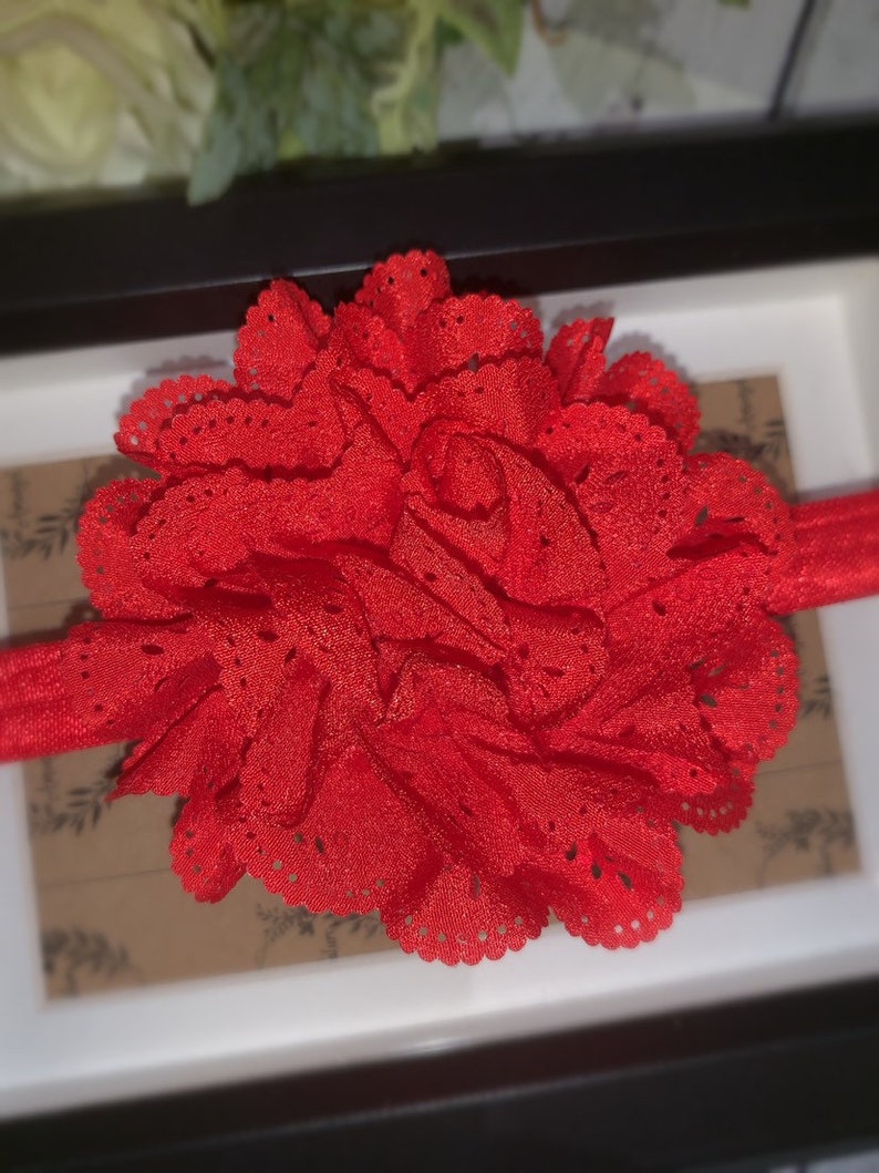 red flower headband baby