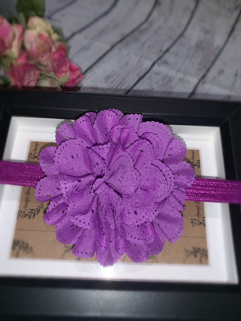 Hairbow.headbands infant girl Baby headband Baby lavender bow headband Lavender flower headband.Girl lavender headband Flower headband