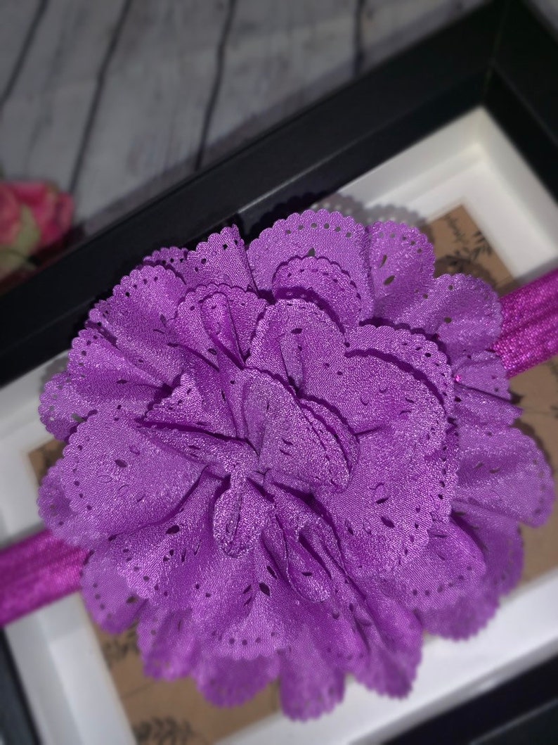 Hairbow.headbands infant girl Baby headband Baby lavender bow headband Lavender flower headband.Girl lavender headband Flower headband