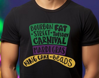 Mardi Gras Top Hat Word Art T-Shirt