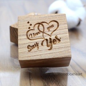 Marry me box Proposal ring box Wedding ring box Engagement ring box Wooden ring box Ring storage box Ring storage cube