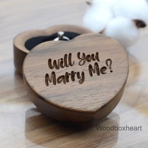 Marry me box Proposal ring box Wedding ring box Engagement ring box Wooden ring box Ring storage box Heart shape
