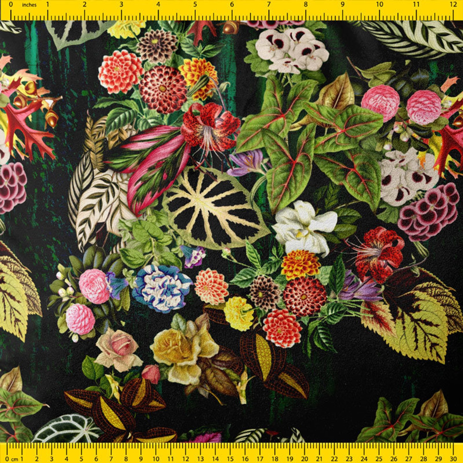 Holland Velvet Fabric with digital print perfect for Etsy