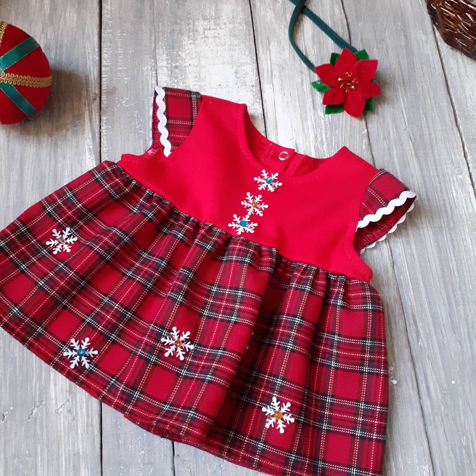 Infant Christmas outfit Photography clothes Plaid baby girl | Etsy