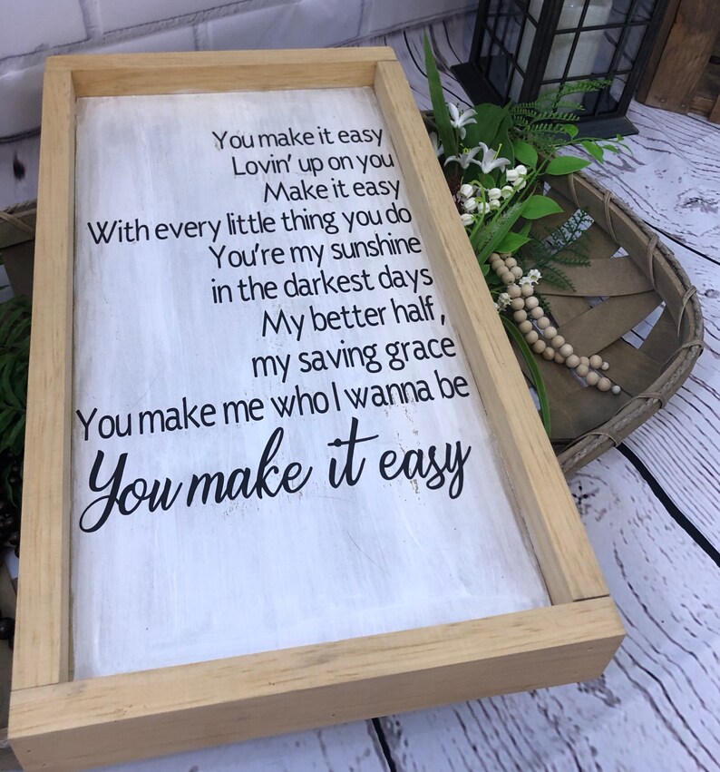 You make it easy jason aldean song lyrics love song etsy