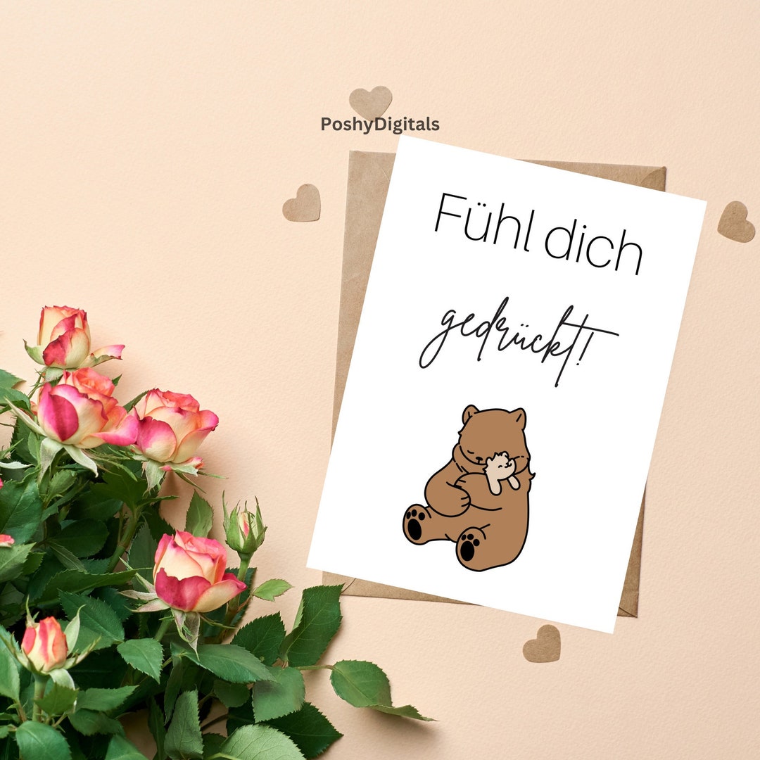 Postkarte A6 fühl Dich Gedrückt/grußkarte/karte Etsy