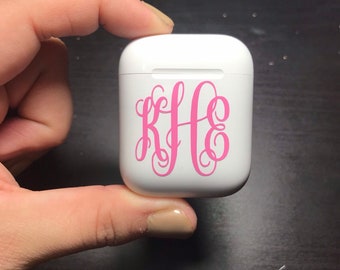 Airpods Case Monogram Decal, Personalized Vinyl Initial Sticker