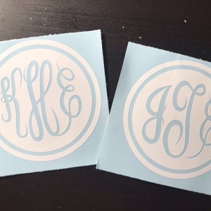 Master Circle Cutout Monogram Decal, Master Circle Monogram Decal, Double Border Monogram Decal, Monogram Decal, Cutout Monogram Decal