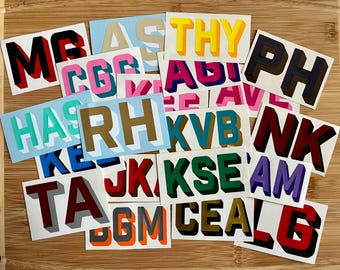 Two Color Shadow Name Vinyl Decal, Custom Monogram