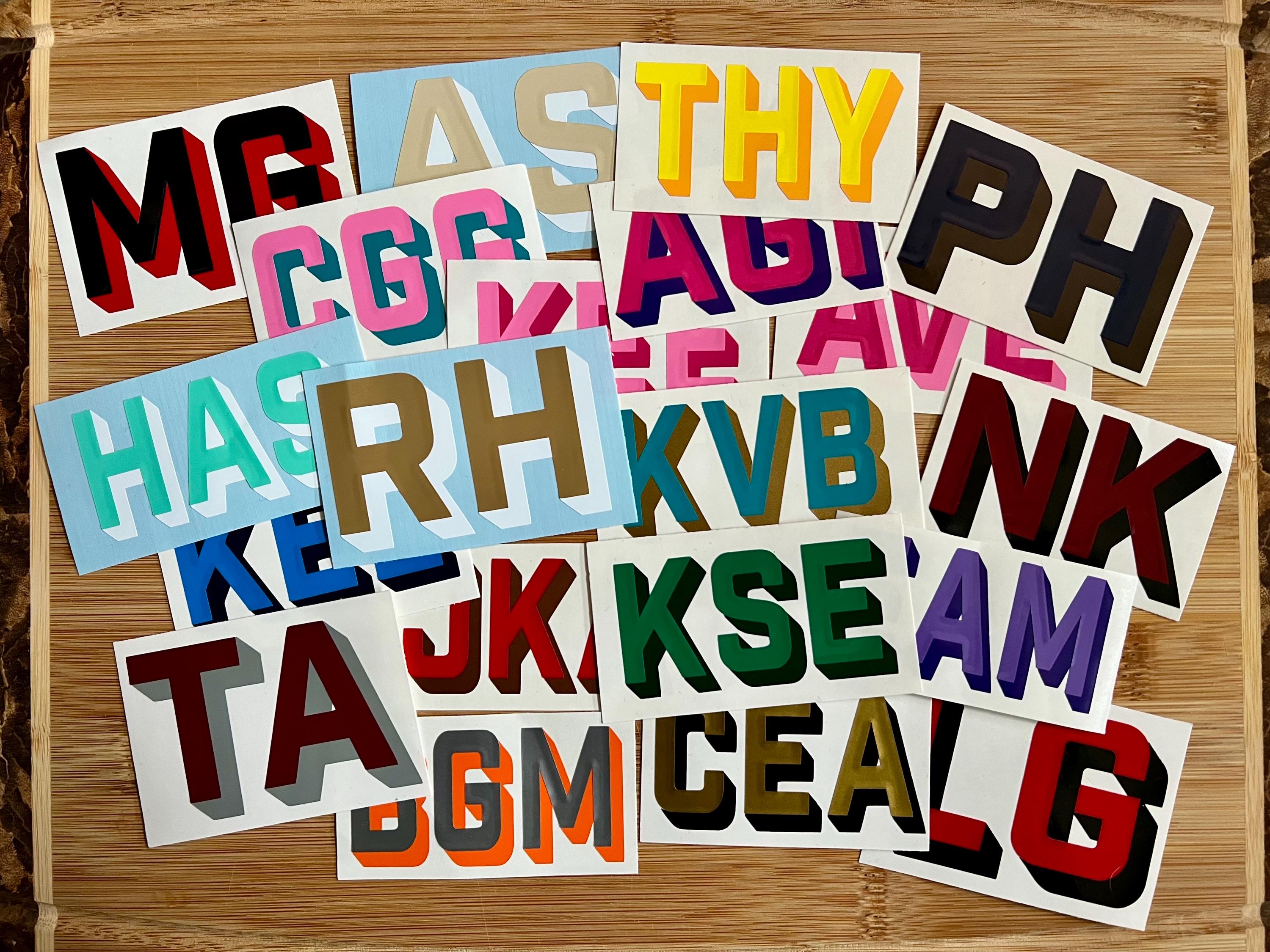 Shadow Name Design Two Color Shadow Name Vinyl Decal, Custom Monogram - Etsy