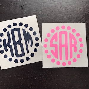 Circle Monogram Decal, Circle Monogram Decal, Monogram Decal, Laptop Sticker, Car Sticker, Phone Sticker, Monogram,-decals