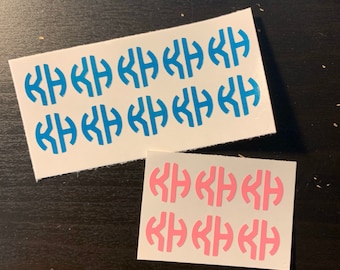 Two Letter Nail Monogram Decals - Set of 10, Circle Font